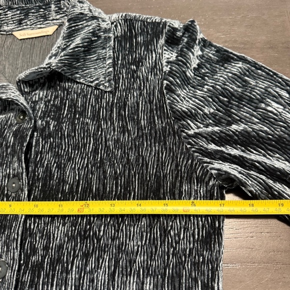 Soft Surroundings Women’s Velvet Crinkle Gray Shirt Dress Size XS - Picture 7 of 10